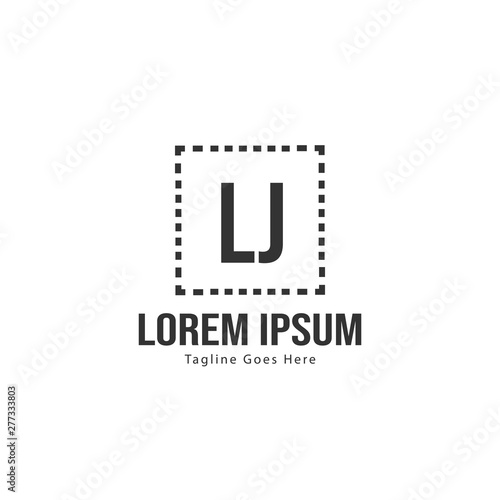 Initial LJ logo template with modern frame. Minimalist LJ letter logo vector illustration