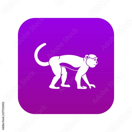 Macaque icon digital purple for any design isolated on white vector illustration