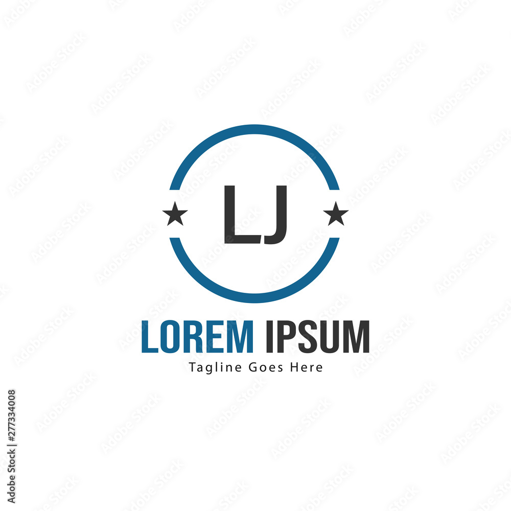 Initial LJ logo template with modern frame. Minimalist LJ letter logo vector illustration Initial LJ logo template with modern frame. Minimalist LJ letter logo vector illustration