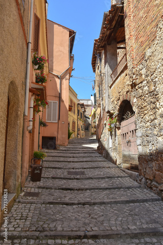 Summer vacation in the medieval village of Priverno  in Italy