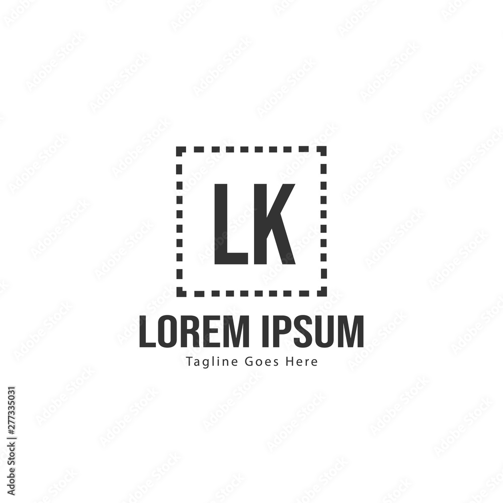 Initial LK logo template with modern frame. Minimalist LK letter logo vector illustration Initial LK logo template with modern frame. Minimalist LK letter logo vector illustration