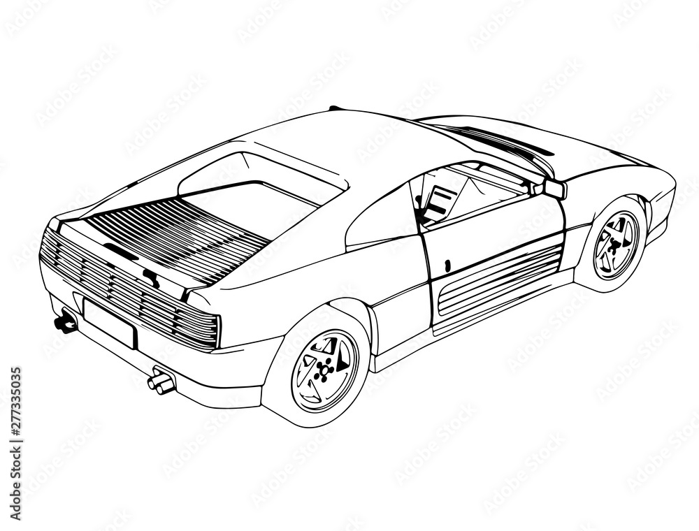 Fototapeta premium sketch of the sports car on a white background vector