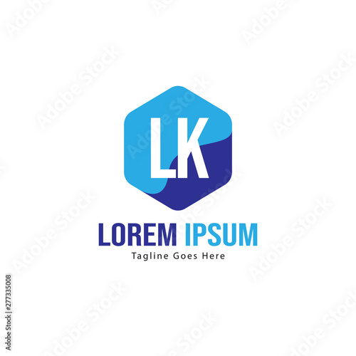 Initial LK logo template with modern frame. Minimalist LK letter logo vector illustration © Robani