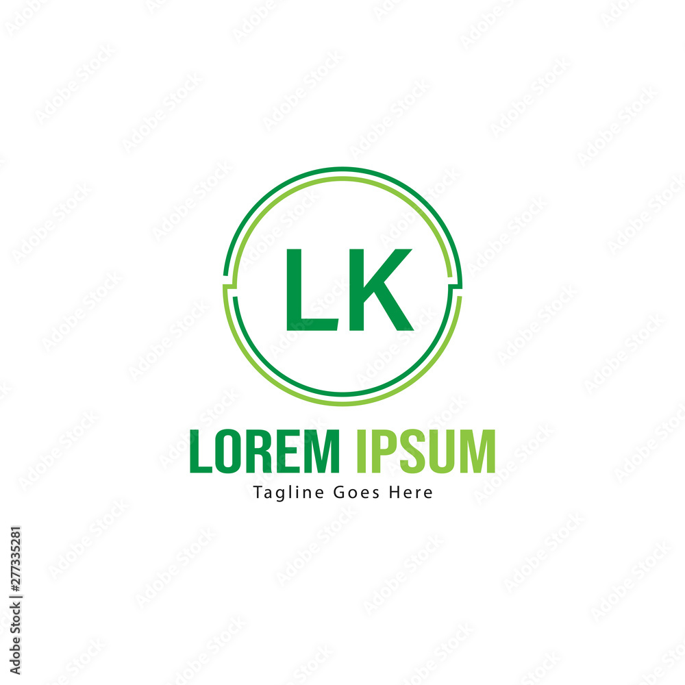 Initial LK logo template with modern frame. Minimalist LK letter logo vector illustration Initial LK logo template with modern frame. Minimalist LK letter logo vector illustration