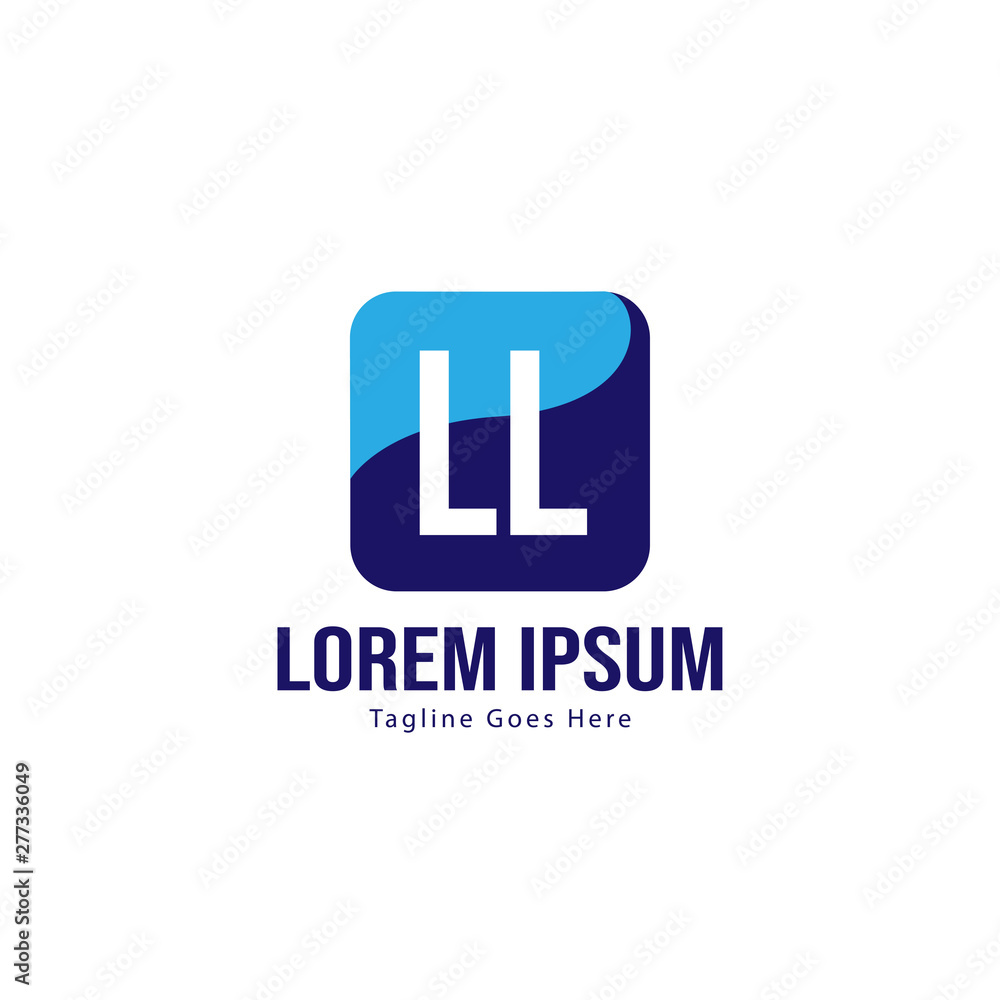 Initial LL logo template with modern frame. Minimalist LL letter logo vector illustration