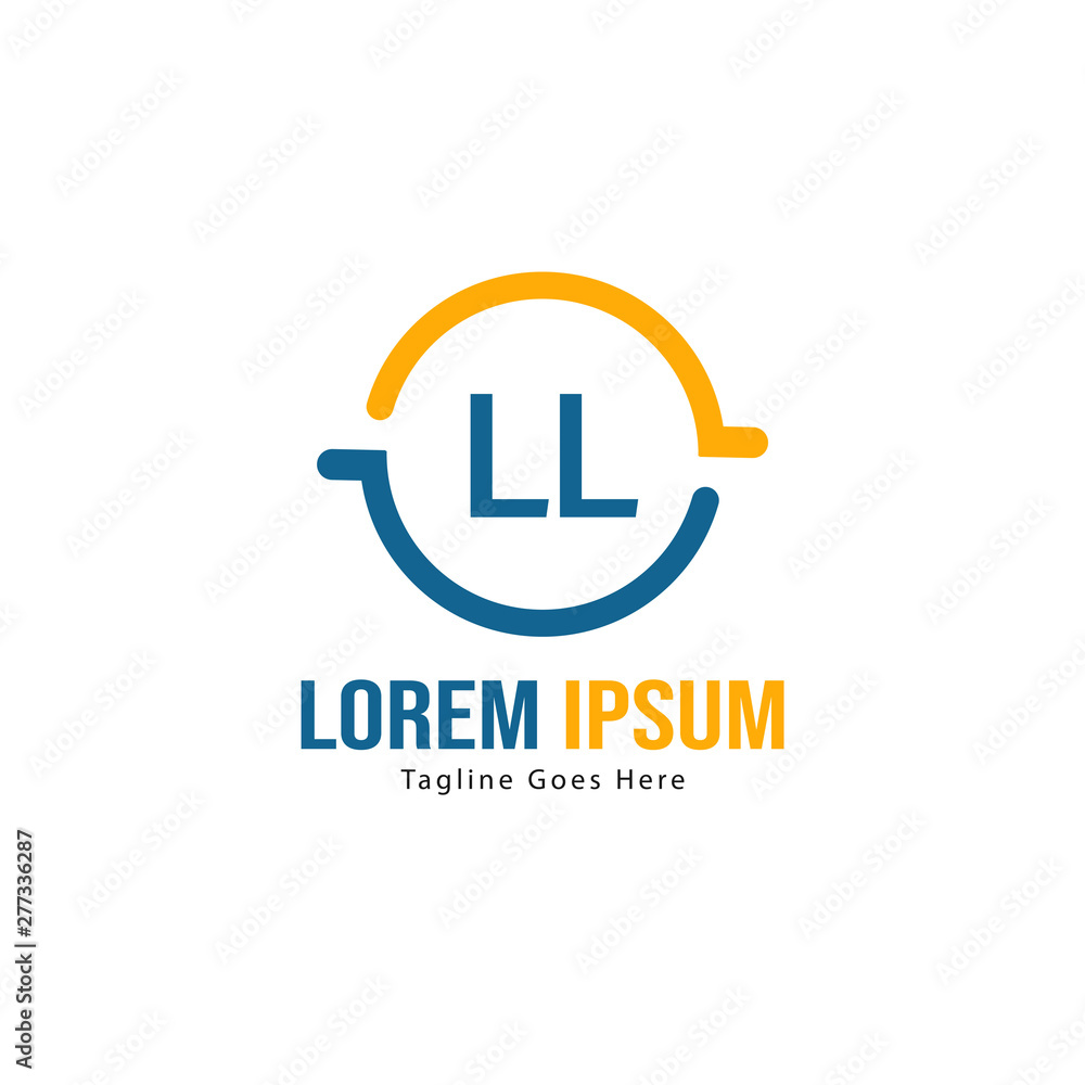 Initial LL logo template with modern frame. Minimalist LL letter logo vector illustration Initial LL logo template with modern frame. Minimalist LL letter logo vector illustration