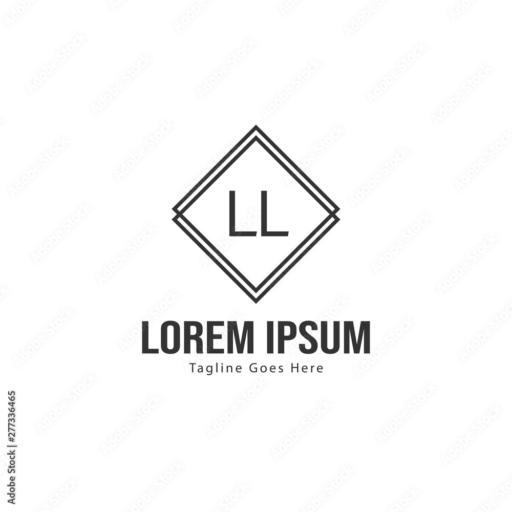 Initial LL logo template with modern frame. Minimalist LL letter logo vector illustration Initial LL logo template with modern frame. Minimalist LL letter logo vector illustration