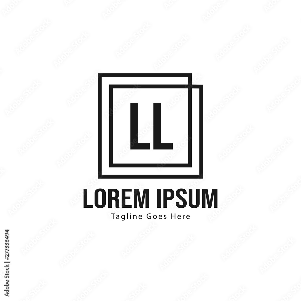 Initial LL logo template with modern frame. Minimalist LL letter logo vector illustration Initial LL logo template with modern frame. Minimalist LL letter logo vector illustration