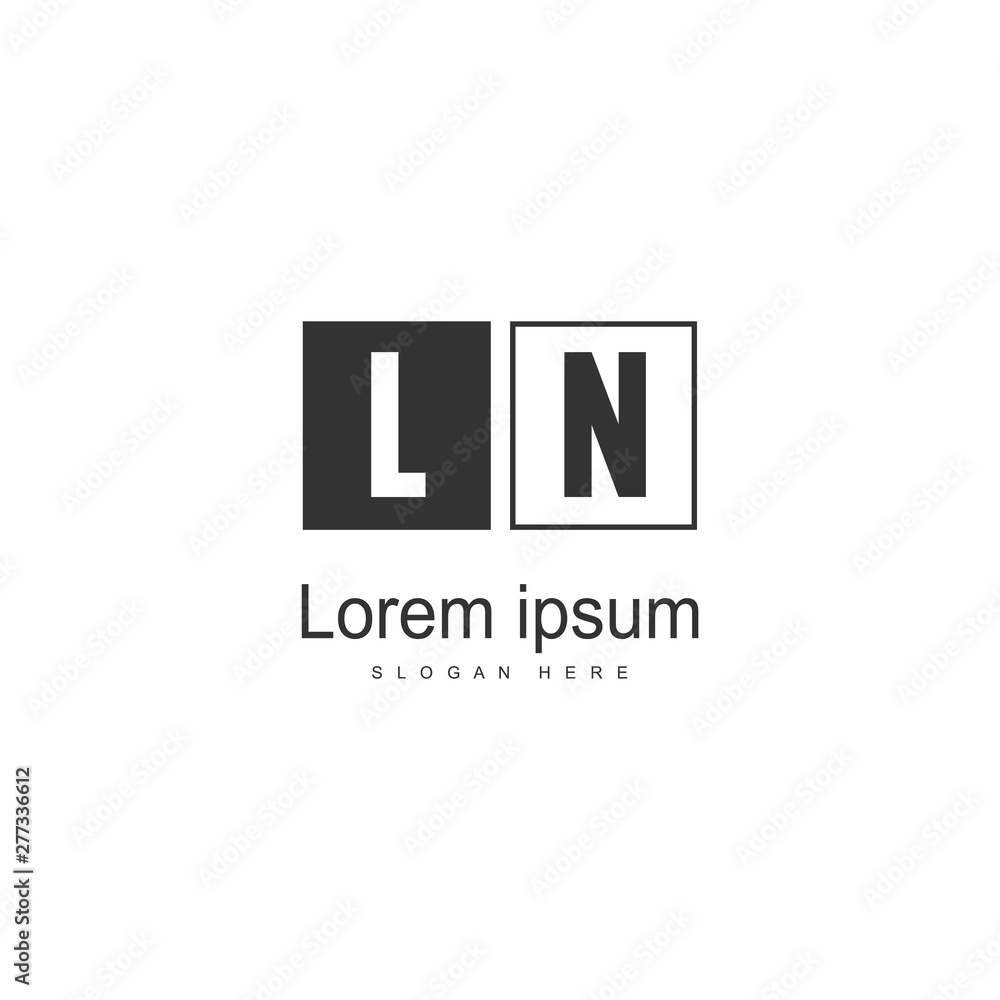 Initial LN logo template with modern frame. Minimalist LN letter logo vector illustration Initial LN logo template with modern frame. Minimalist LN letter logo vector illustration