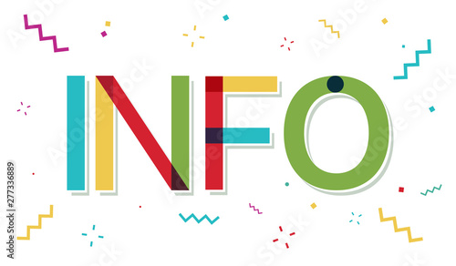 "info" colorful banner with confetti