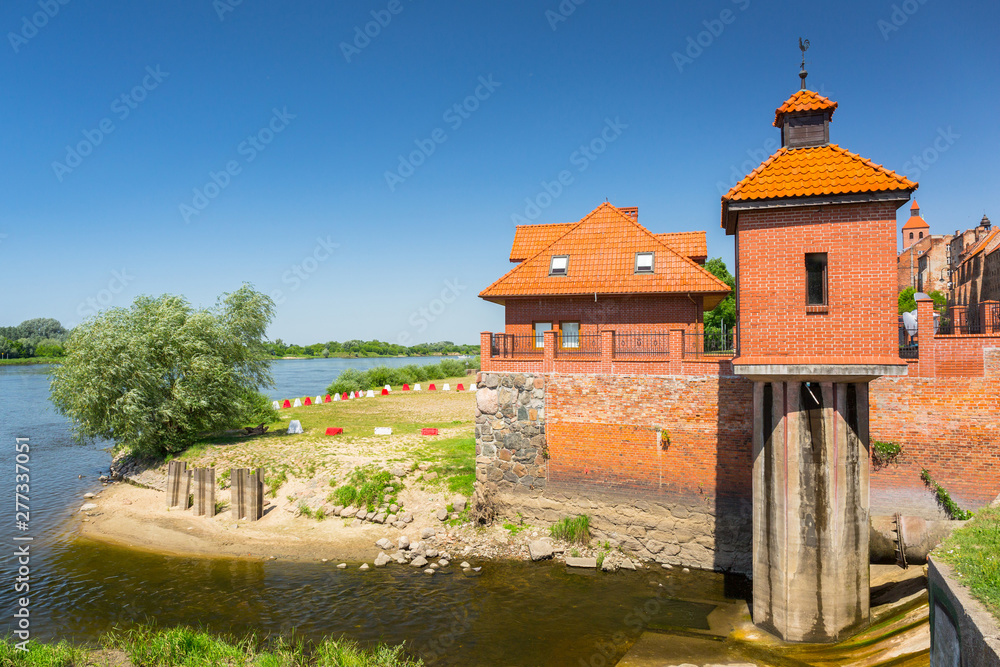 Naklejka premium Beautiful architecture of Grudziadz with granaries at Wisla river, Poland