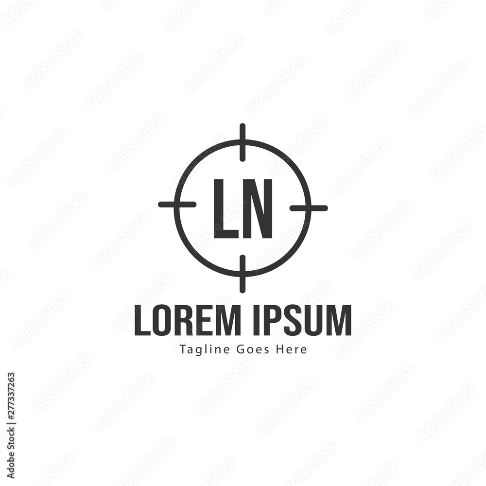 Initial LN logo template with modern frame. Minimalist LN letter logo vector illustration Initial LN logo template with modern frame. Minimalist LN letter logo vector illustration