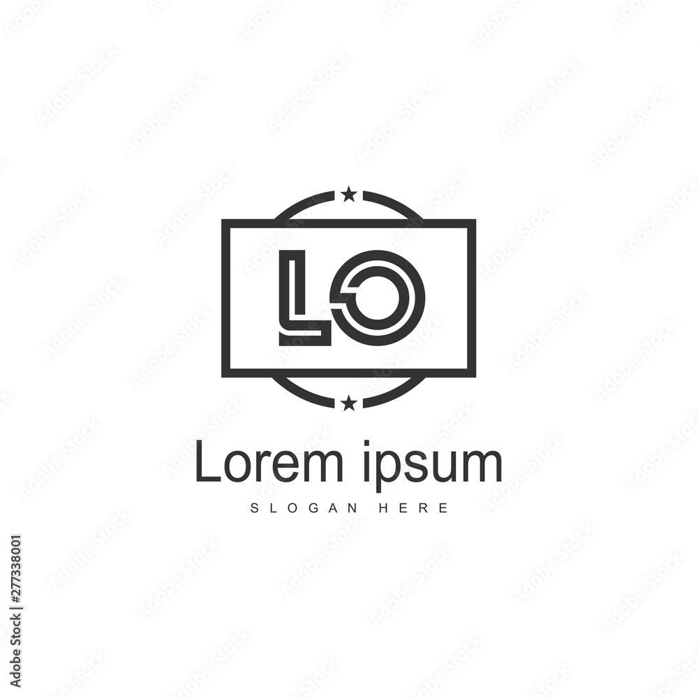 Initial LO logo template with modern frame. Minimalist LO letter logo vector illustration Initial LO logo template with modern frame. Minimalist LO letter logo vector illustration