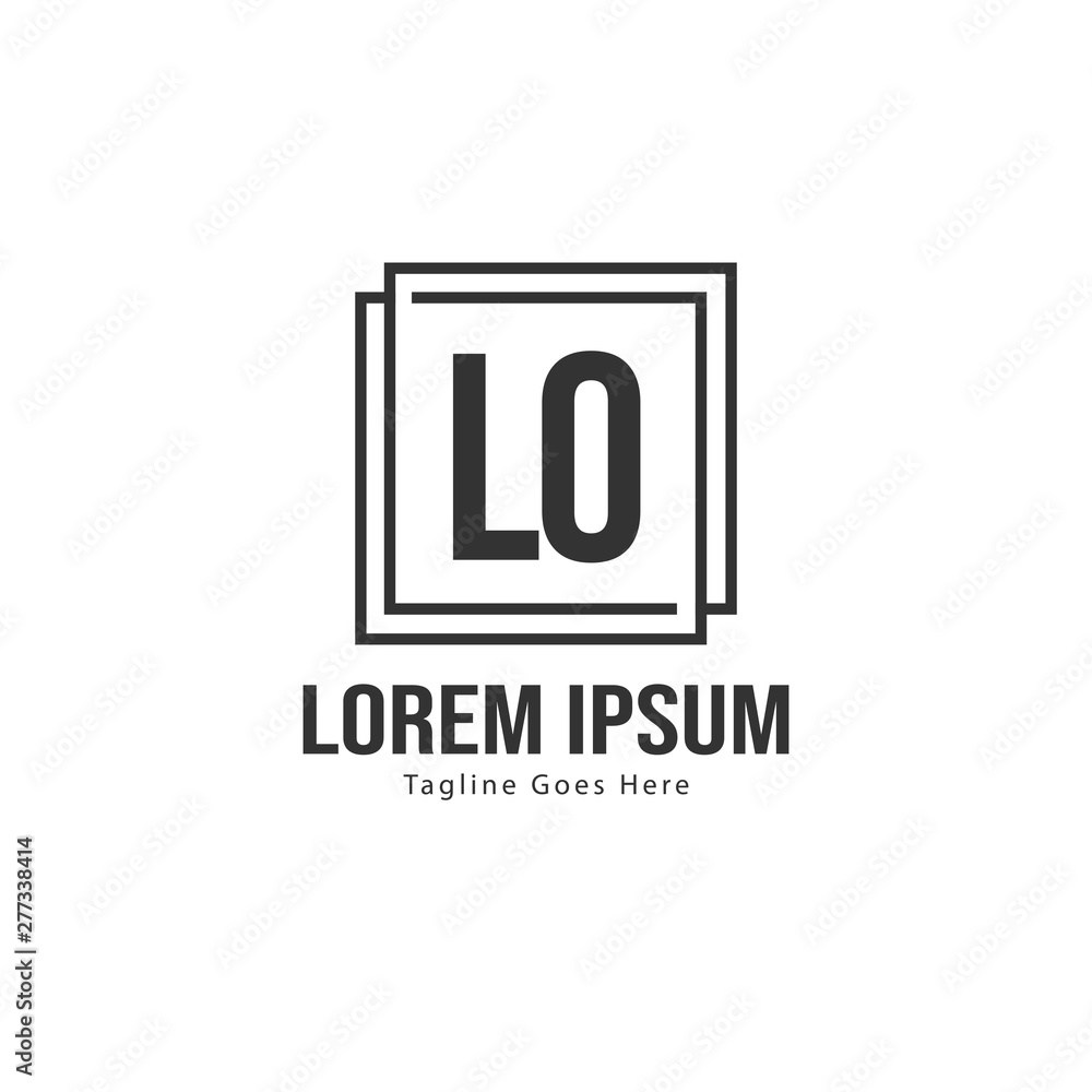 Initial LO logo template with modern frame. Minimalist LO letter logo vector illustration Initial LO logo template with modern frame. Minimalist LO letter logo vector illustration