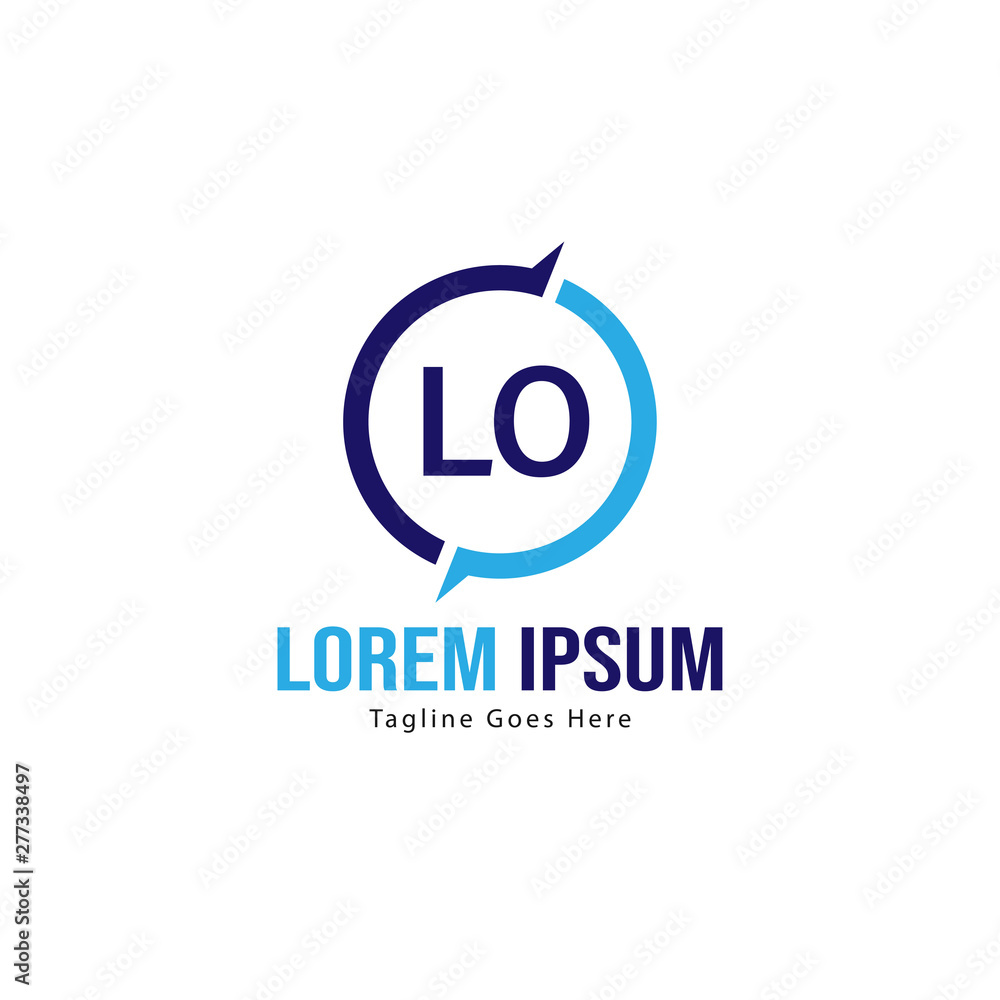 Initial LO logo template with modern frame. Minimalist LO letter logo vector illustration Initial LO logo template with modern frame. Minimalist LO letter logo vector illustration