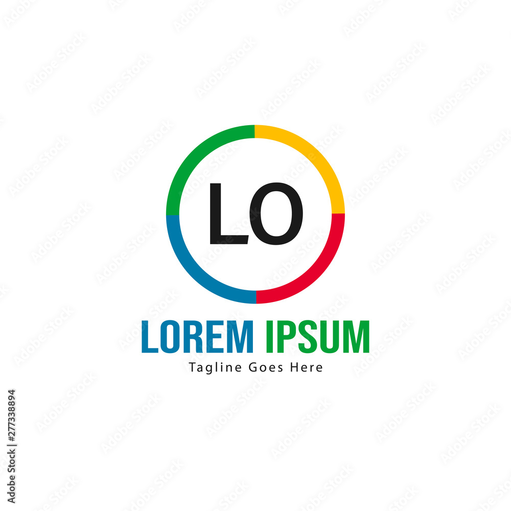 Initial LO logo template with modern frame. Minimalist LO letter logo vector illustration Initial LO logo template with modern frame. Minimalist LO letter logo vector illustration