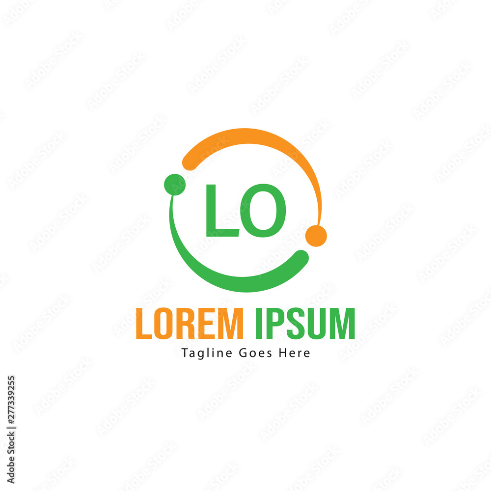 Initial LO logo template with modern frame. Minimalist LO letter logo vector illustration Initial LO logo template with modern frame. Minimalist LO letter logo vector illustration