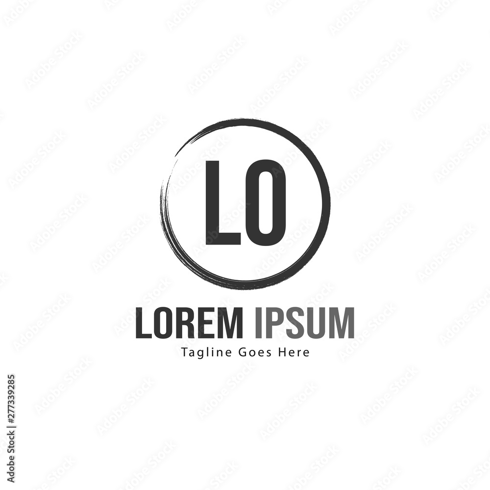 Initial LO logo template with modern frame. Minimalist LO letter logo vector illustration Initial LO logo template with modern frame. Minimalist LO letter logo vector illustration