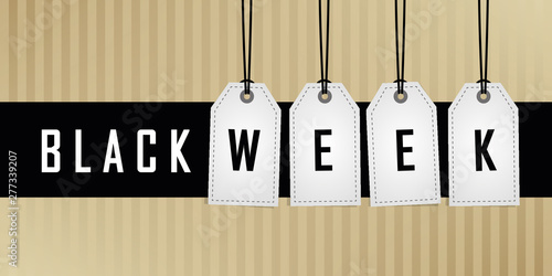 black week promotion hanging label vector illustration EPS10