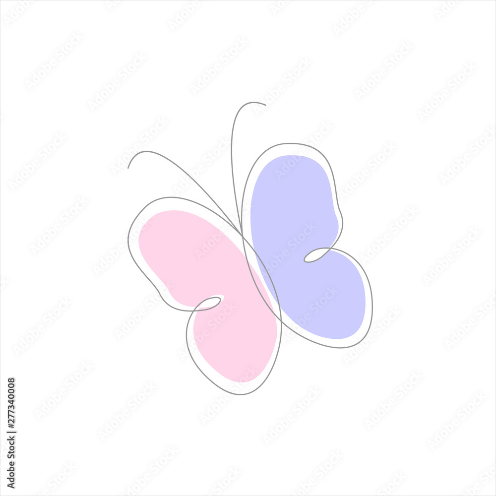 colorful butterfly icon isolated