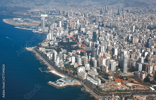 Beirut, Aerial view of the Lebanese capital