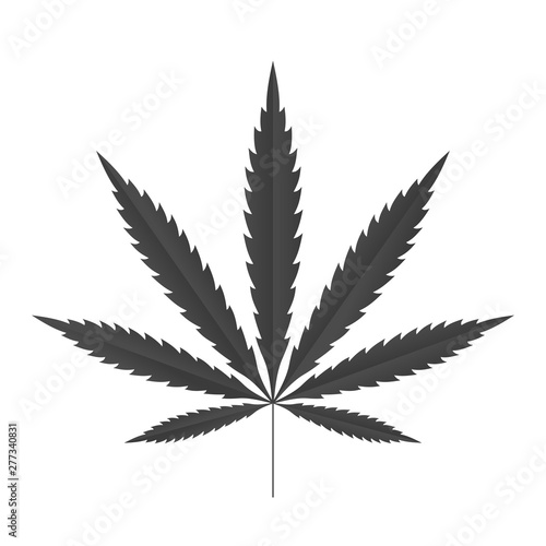Cannabis leaf icon. Black silhouette indica sativa isolated white background. Herbal medicine herb plant. Natural weed hemp. Addiction smoke drug Illegal narcotic marijuana design. Vector illustration