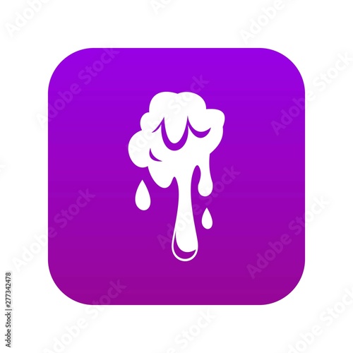 Dripping slime icon digital purple for any design isolated on white vector illustration