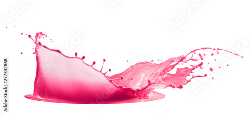 pink paint splash isolated on white background