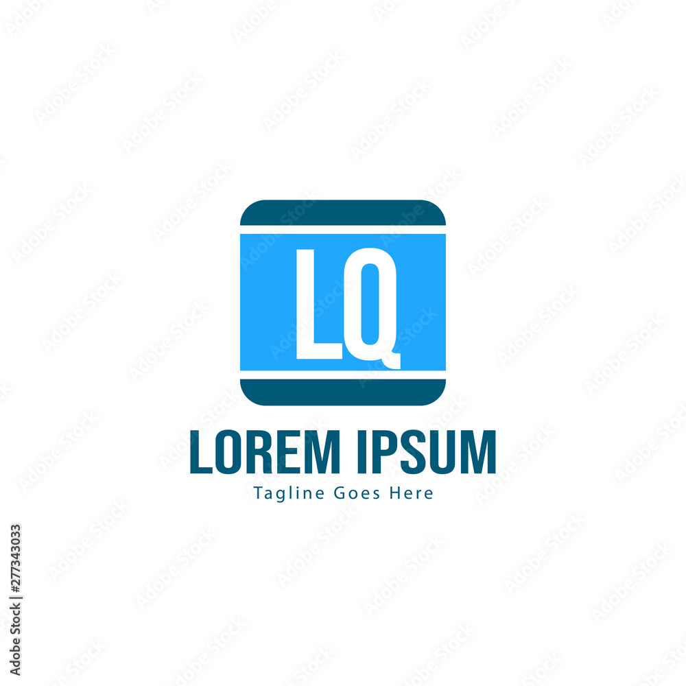 Fototapeta premium Initial LQ logo template with modern frame. Minimalist LQ letter logo vector illustration
