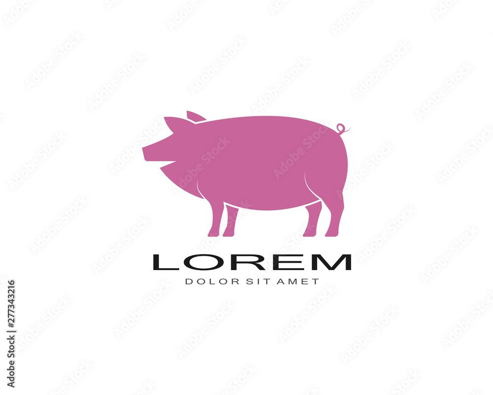 pig logo vector template