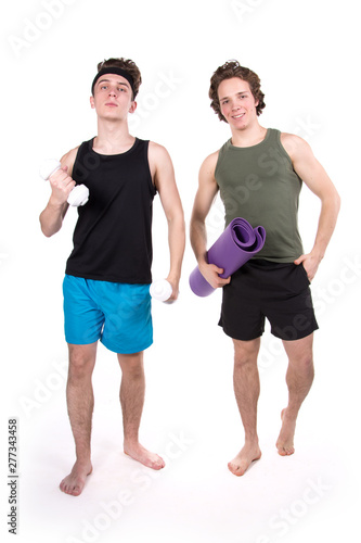 Sport and healthy lifestyle. Two young sexy guys.