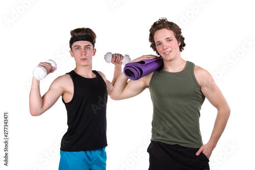 Sport and healthy lifestyle. Two young sexy guys.