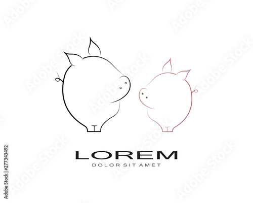 pig logo vector template