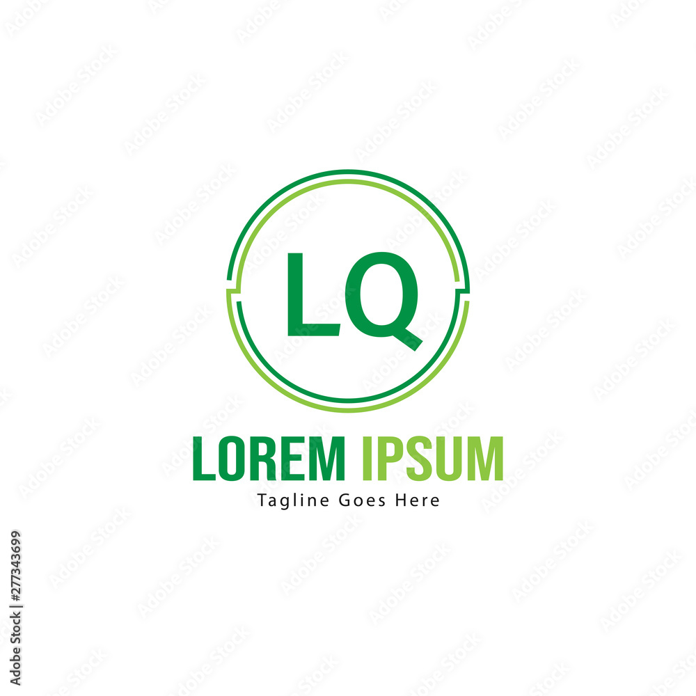 Initial LQ logo template with modern frame. Minimalist LQ letter logo vector illustration Initial LQ logo template with modern frame. Minimalist LQ letter logo vector illustration