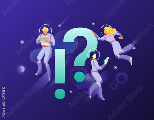 Astronauts With Exclamation and Question Marks
