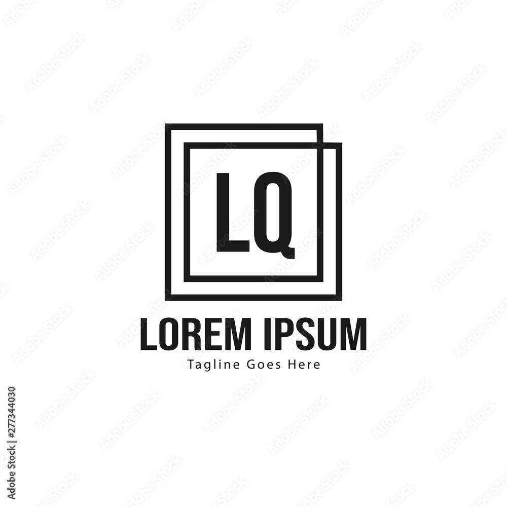 Initial LQ logo template with modern frame. Minimalist LQ letter logo vector illustration Initial LQ logo template with modern frame. Minimalist LQ letter logo vector illustration