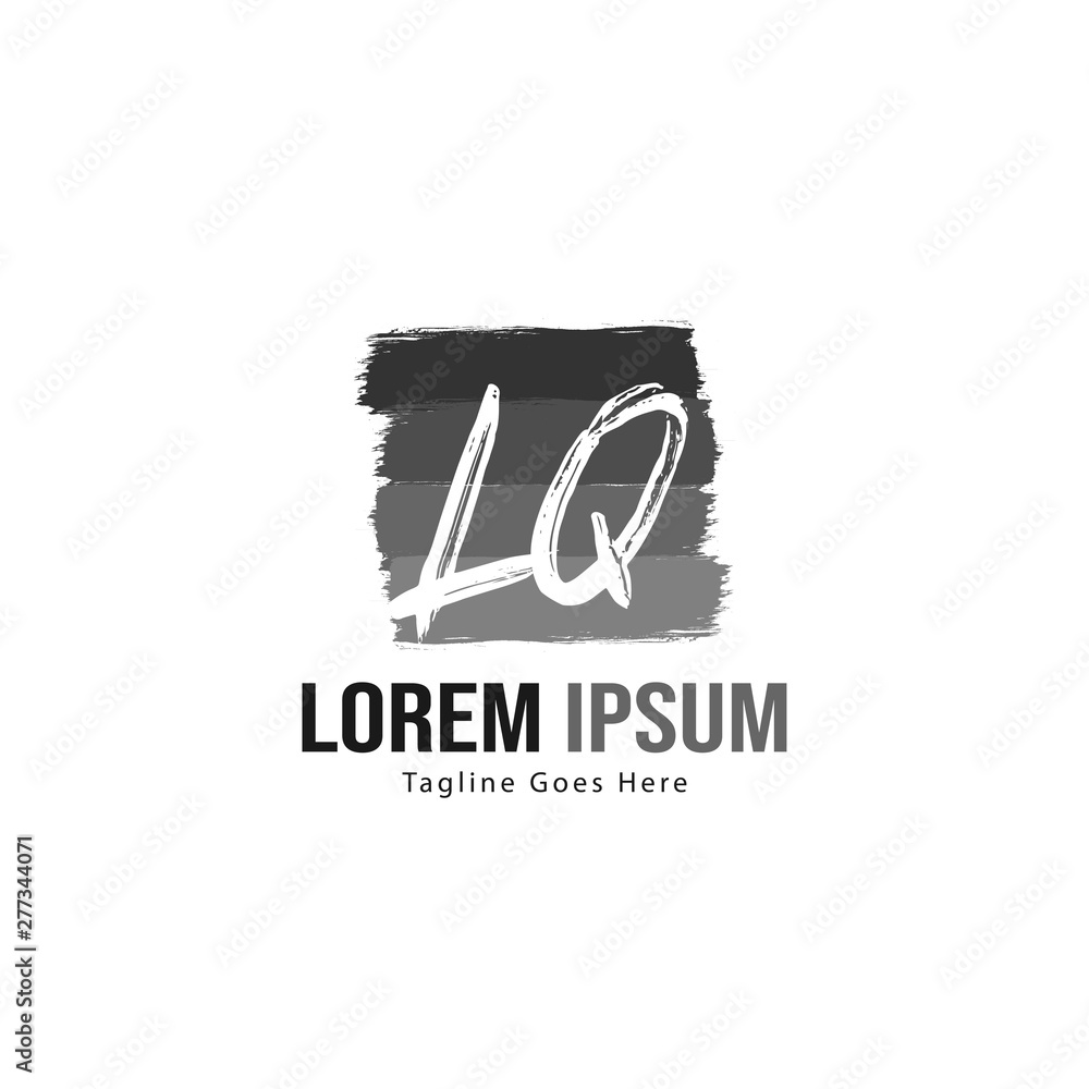 Initial LQ logo template with modern frame. Minimalist LQ letter logo vector illustration