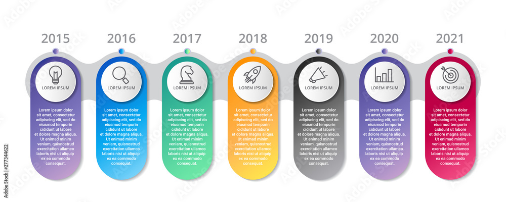 timeline Infographic template with icons options or steps . circle ...