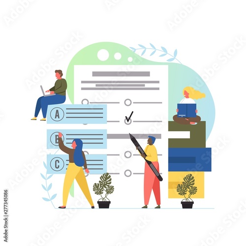 Exam concept vector flat style design illustration