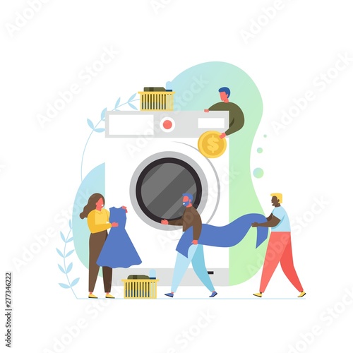 Laundry service, vector flat style design illustration