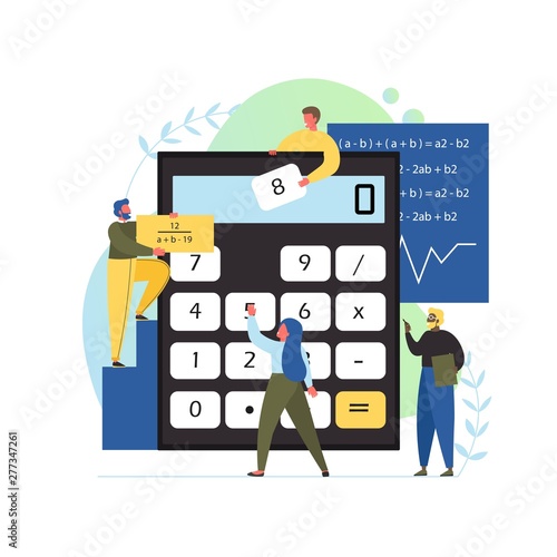 Maths concept vector flat style design illustration