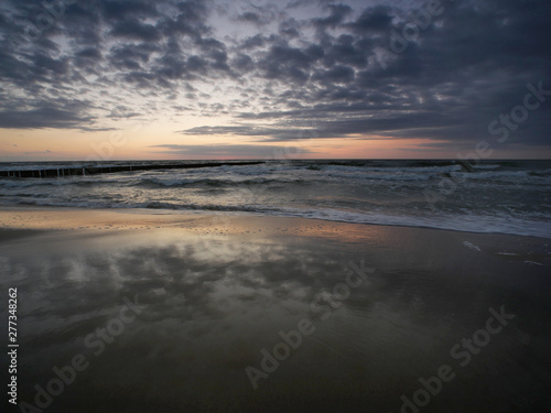Morze zachód słońca - Dziwnówek Dziwnowo Mokry Piadek