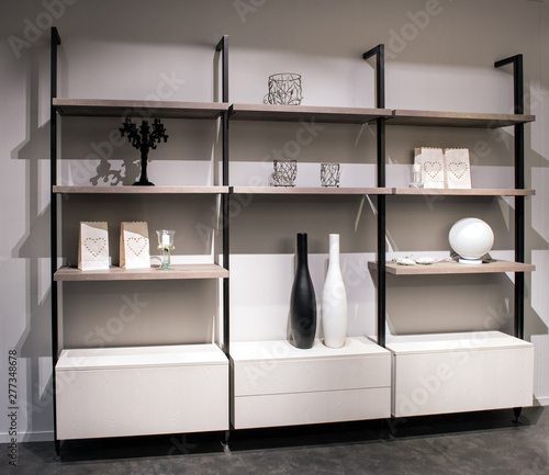 Display cabinet in a modern living room