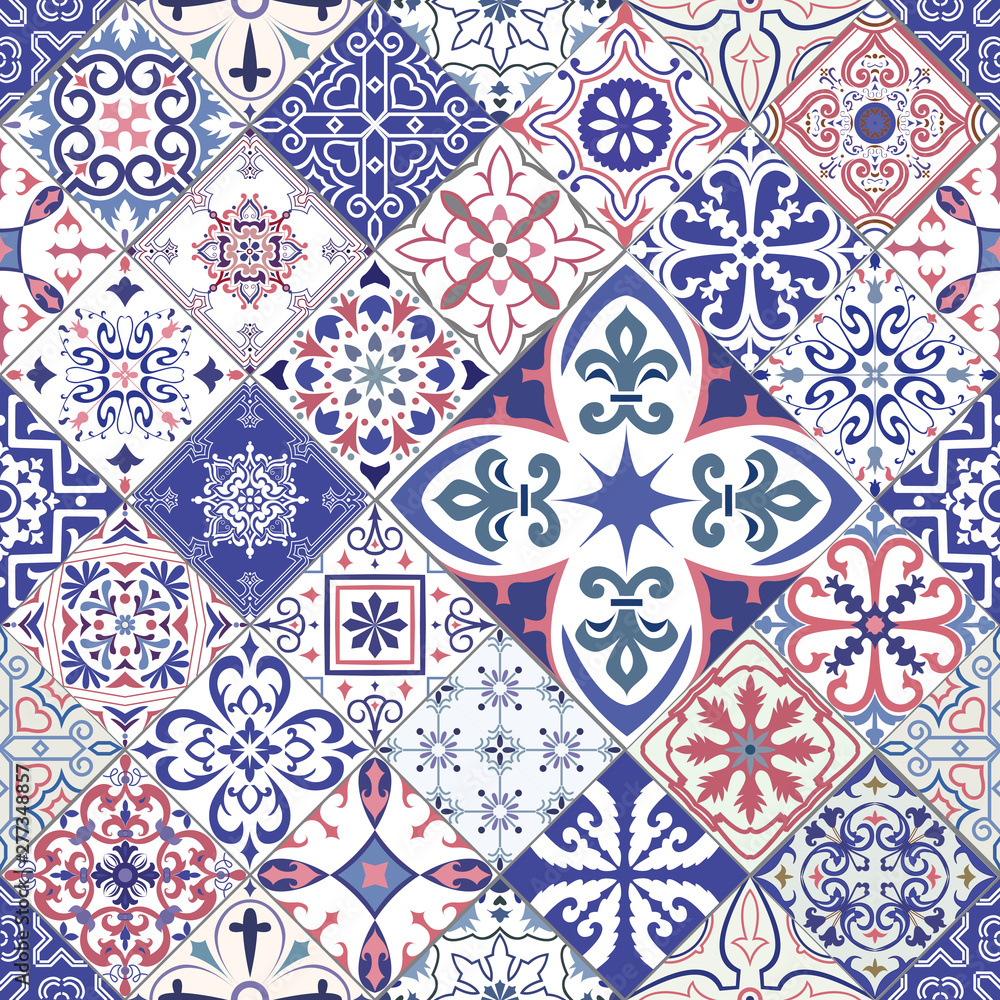 Seamless tiles background in portuguese style.
