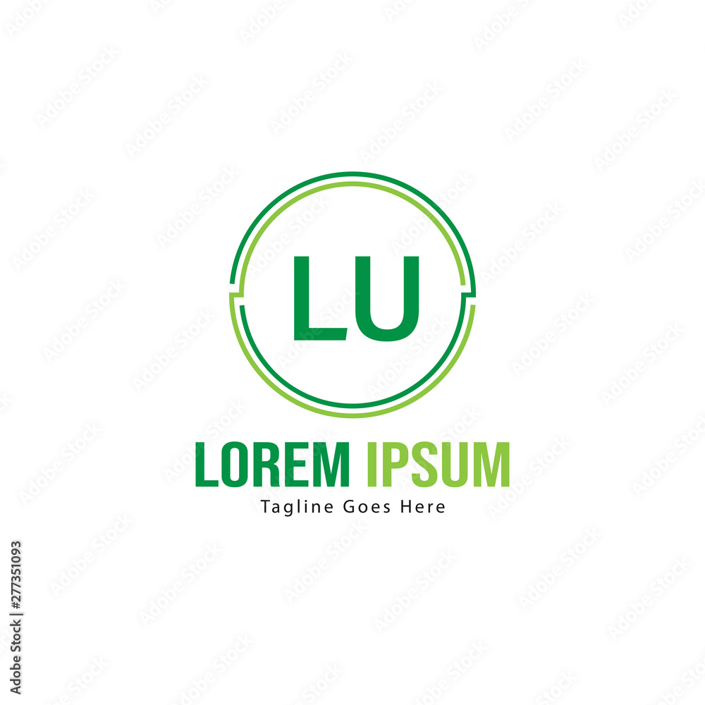 Initial LU logo template with modern frame. Minimalist LU letter logo vector illustration Initial LU logo template with modern frame. Minimalist LU letter logo vector illustration
