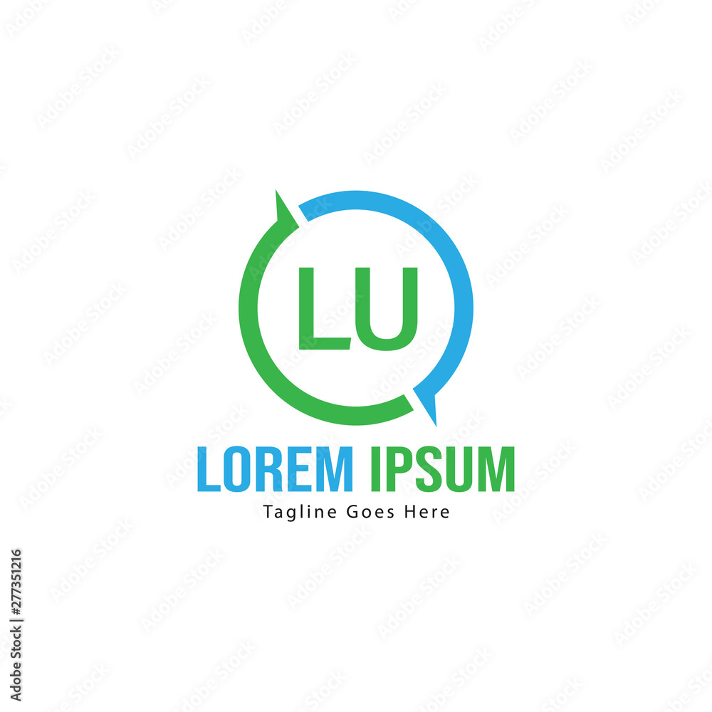 Initial LU logo template with modern frame. Minimalist LU letter logo vector illustration Initial LU logo template with modern frame. Minimalist LU letter logo vector illustration