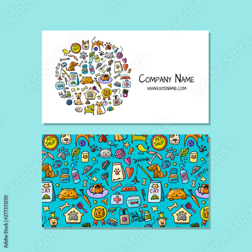 Pet shop, business cards design