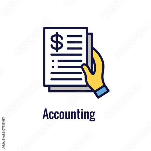 Accountant or Accounting Icon Set w money, accounting & similar concept