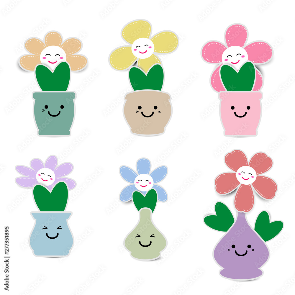 Cute flower pot with smiley face Cute flower pot with smiley face