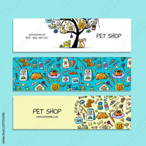 Pet shop collection, banners design